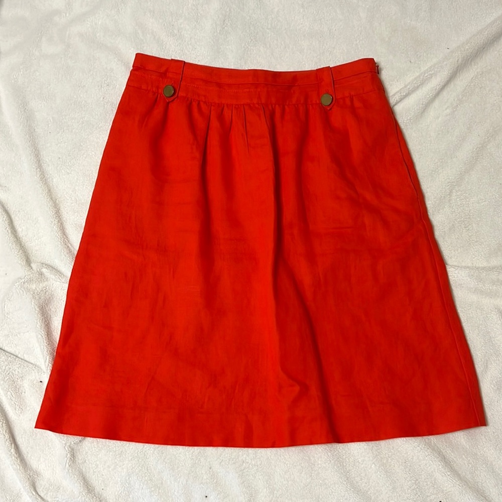 Tory Burch red linen skirt